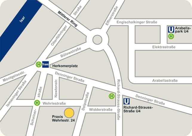 Anfahrtsskizze, München, Wehrlestraße 24